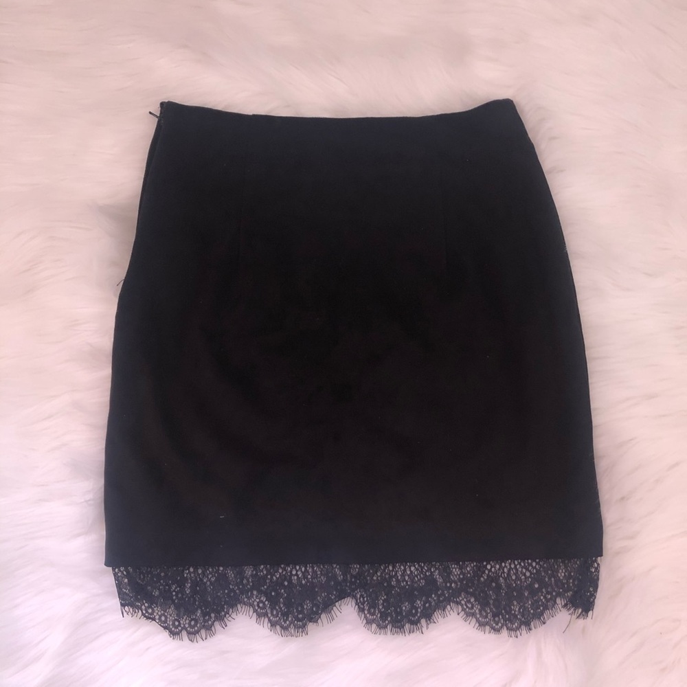 H&M black mini skirt with lace